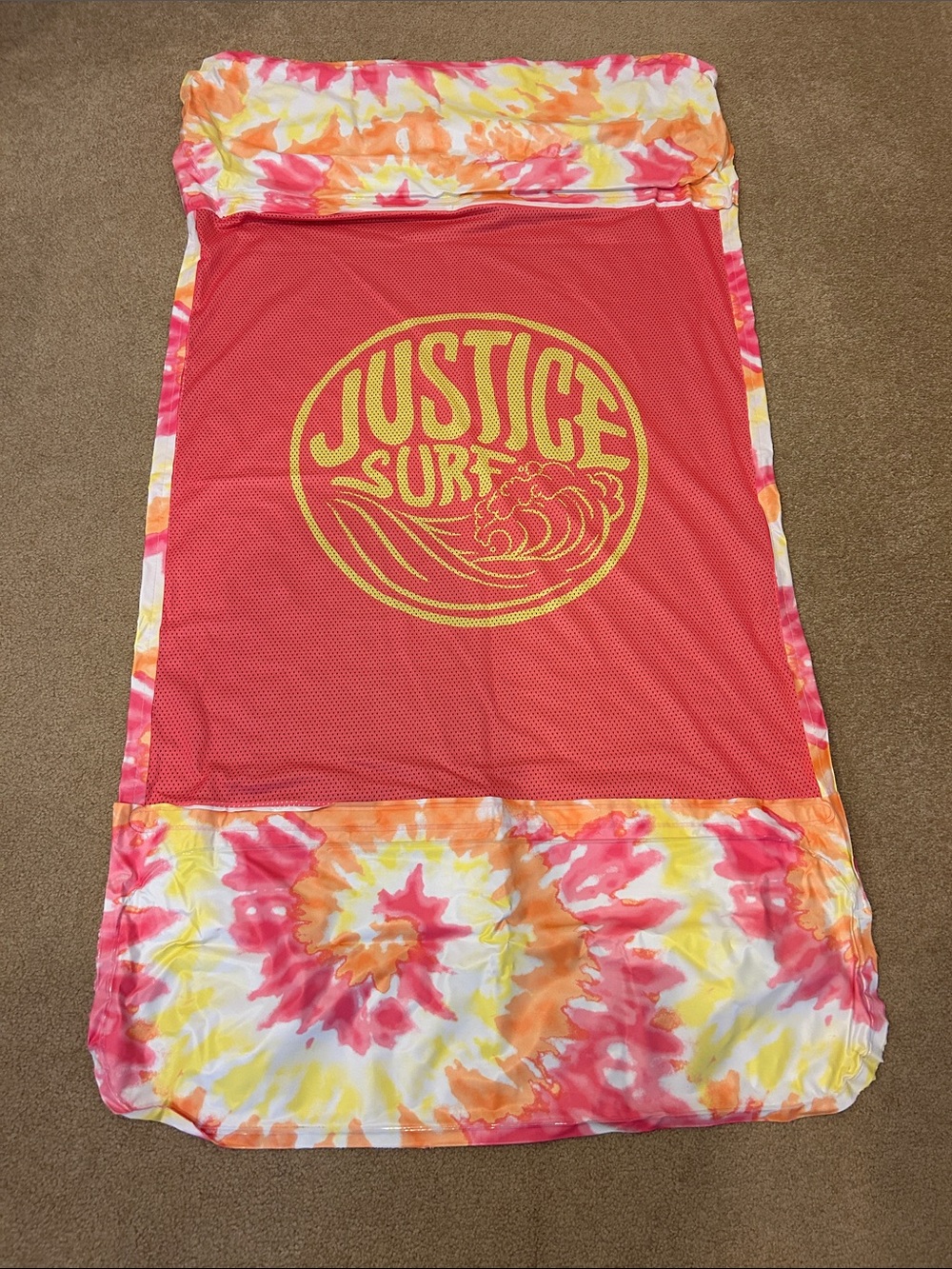 NEW Justice Tie-Dye Beach Mesh Hammock Lounger Pool Float